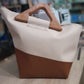 Sac cabas alter-cuir de raisin sable poignées en bois 107