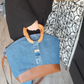 Sac jean et alter-cuir de raisin poignées en bois 80