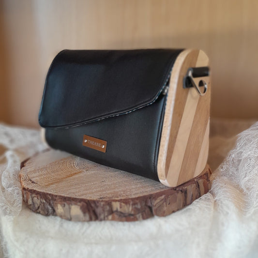 Mini sac bois et alter-cuir de raisin noir 156
