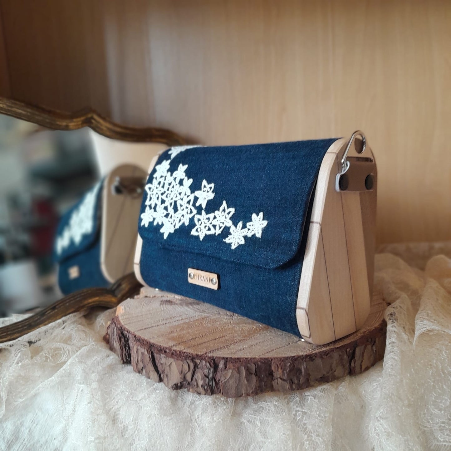 Mini sac bois et jean 153