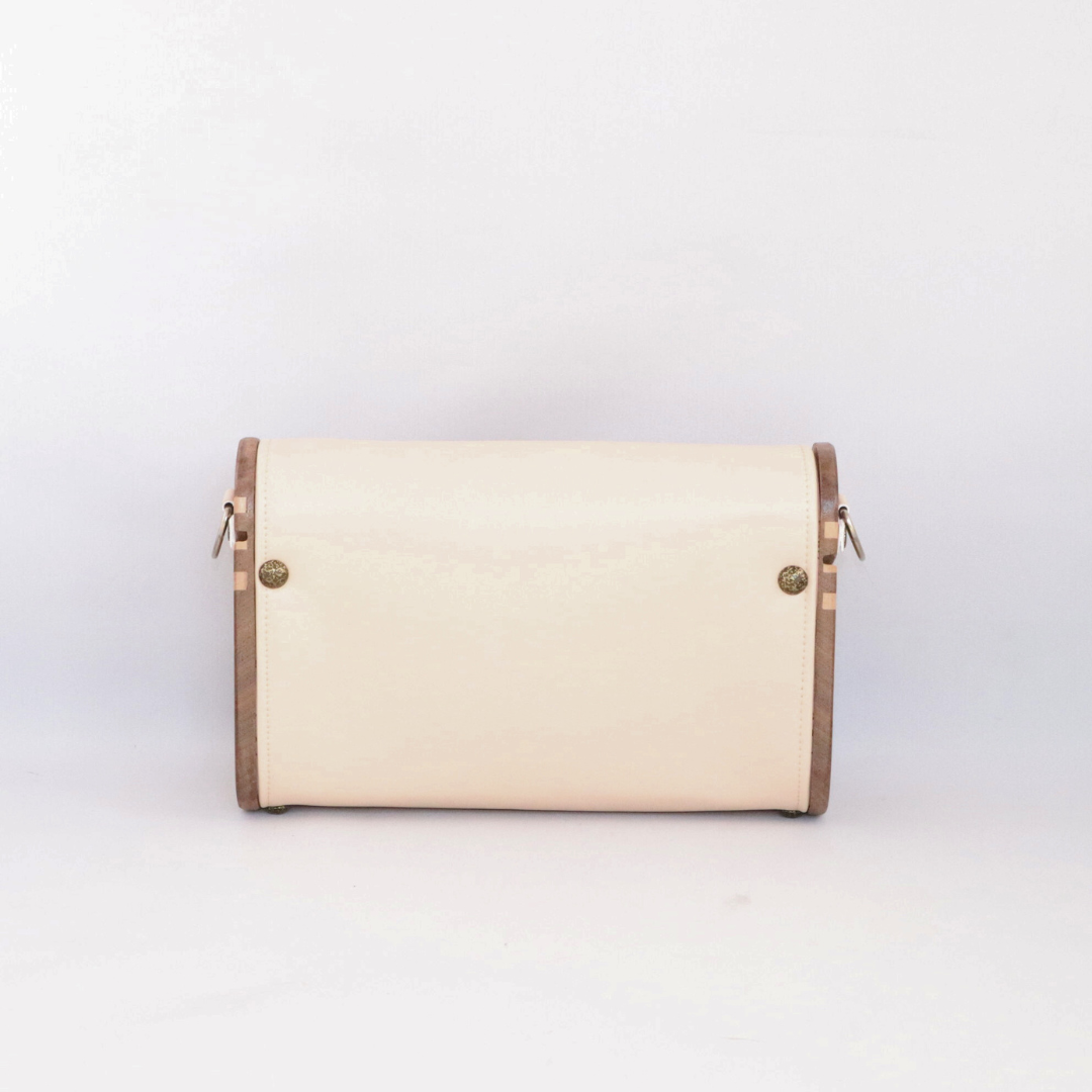 Mini sac bois et alter-cuir de raisin sable et noir 111