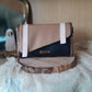 Mini sac bois et alter-cuir de raisin noir et camel 144