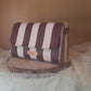 Mini sac bois et alter-cuir de raisin bordeaux et sable 150