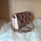 Mini sac tressé bois et marc de raisin | Pièce unique artisanale n°235
