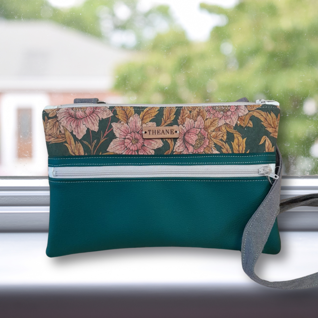 Pochette femme alter-cuir de raisin et liège - sangle réglable