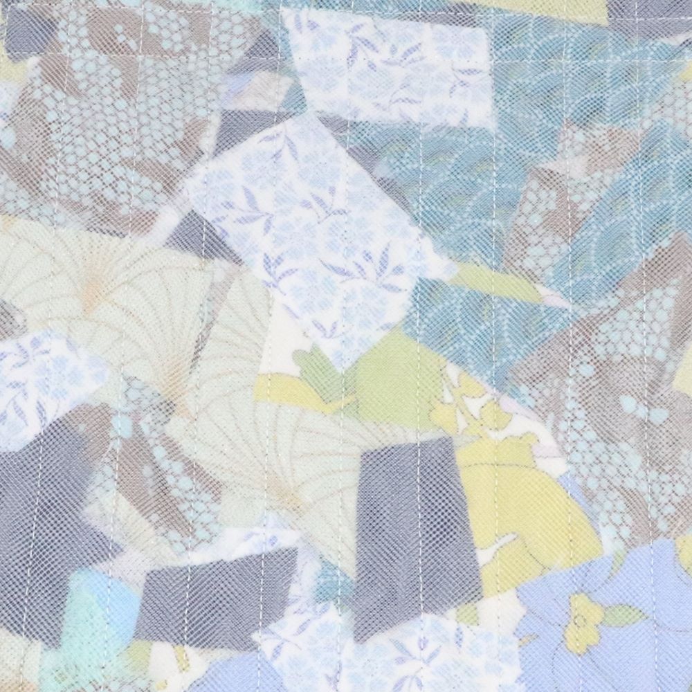 détail patchwork zéro déchet bleu