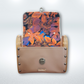 Petit sac cartable bois résine alter-cuir de raisin camel 10