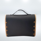 Petit sac cartable bois et alter-cuir de raisin noir et sable 89
