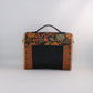 Petit sac cartable bois et alter-cuir de raisin caramel et liège 75
