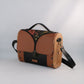 Petit sac cartable bois et alter-cuir de raisin caramel et liège 75