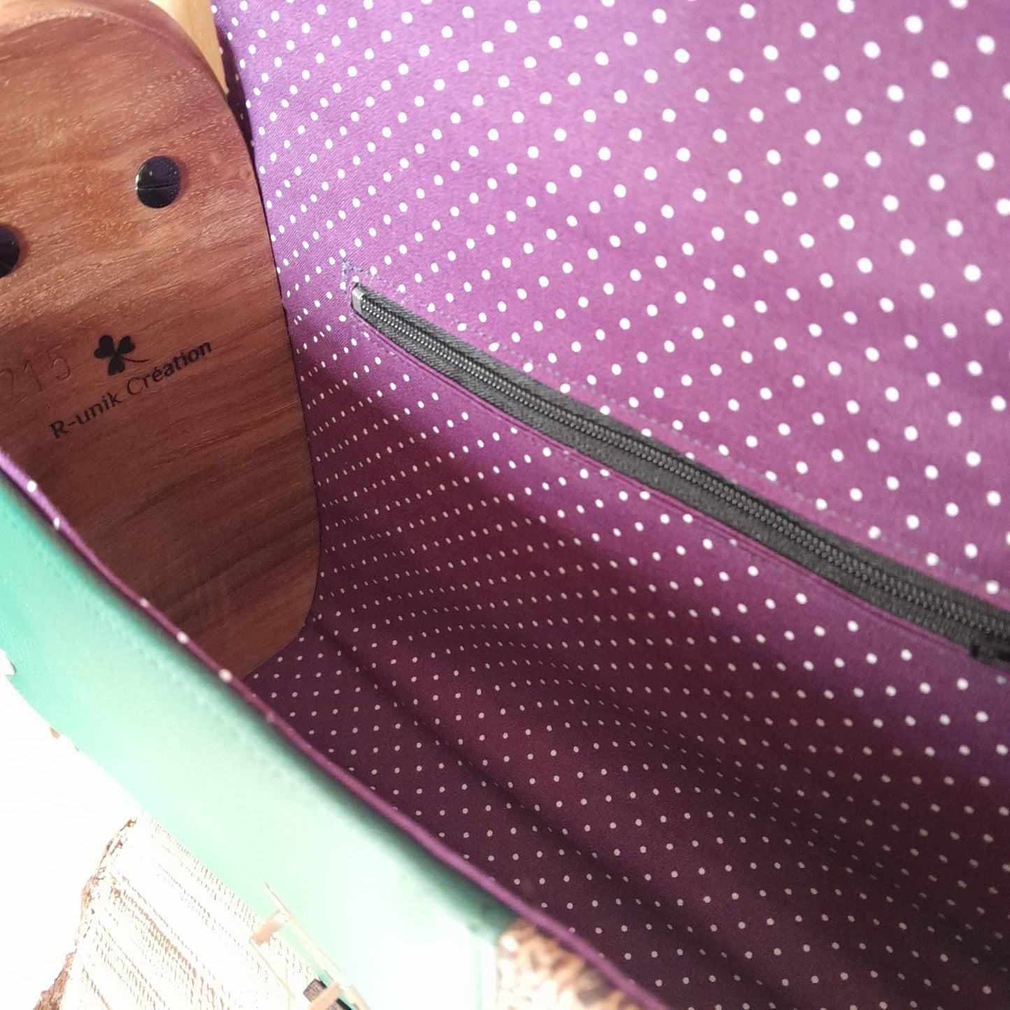 Sac cartable vert bordeaux liège orme Lichtenberg n°215