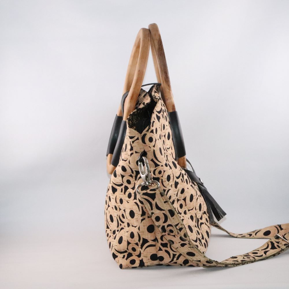 Sac liège et alter-cuir de raisin poignées en bois 6