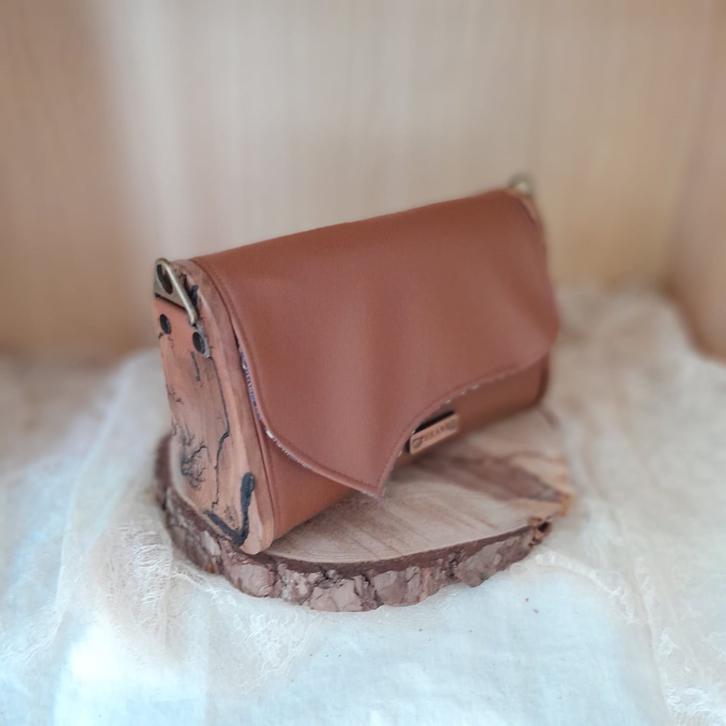 Mini sac caramel bois orme Lichtenberg n°218