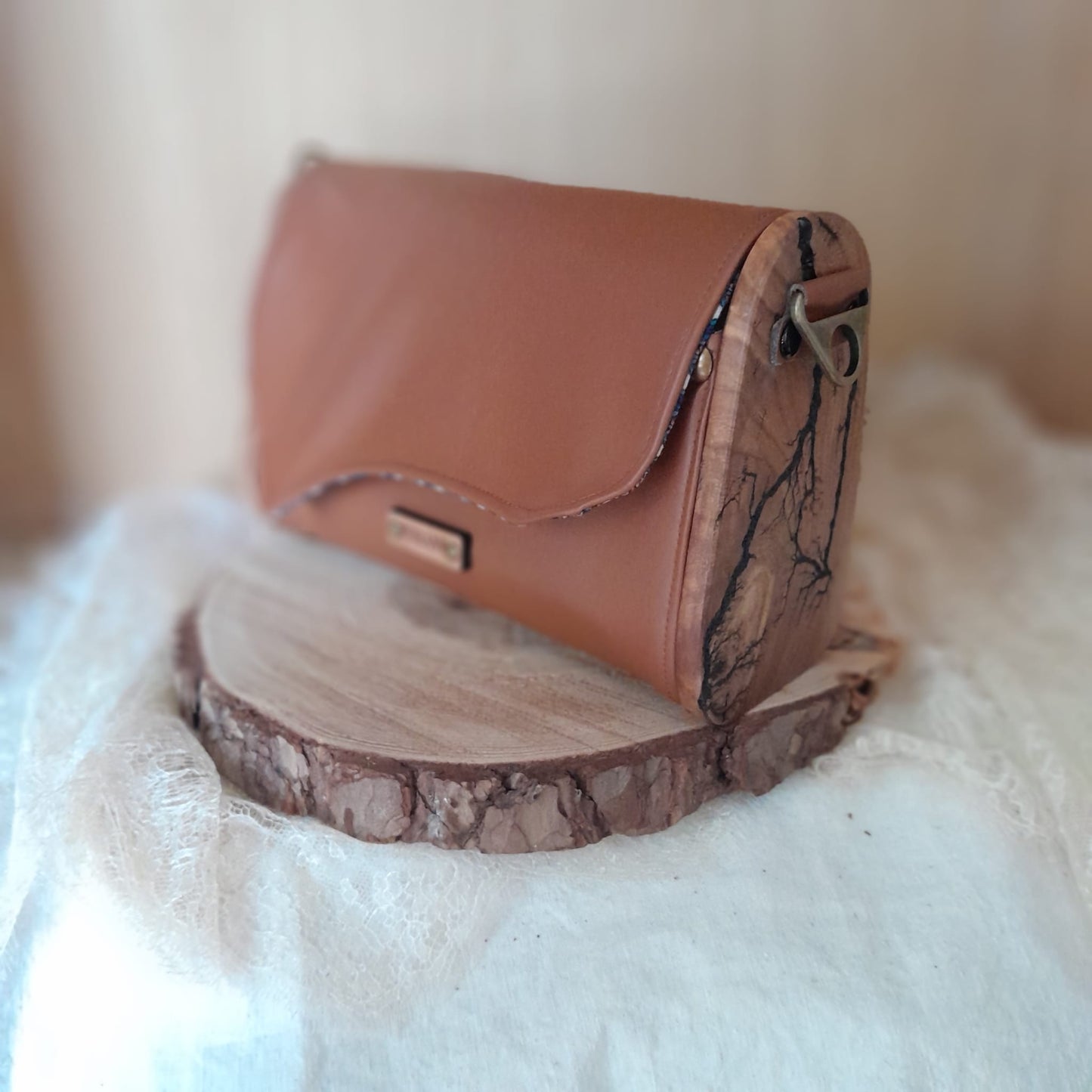 Mini sac caramel bois orme Lichtenberg n°218