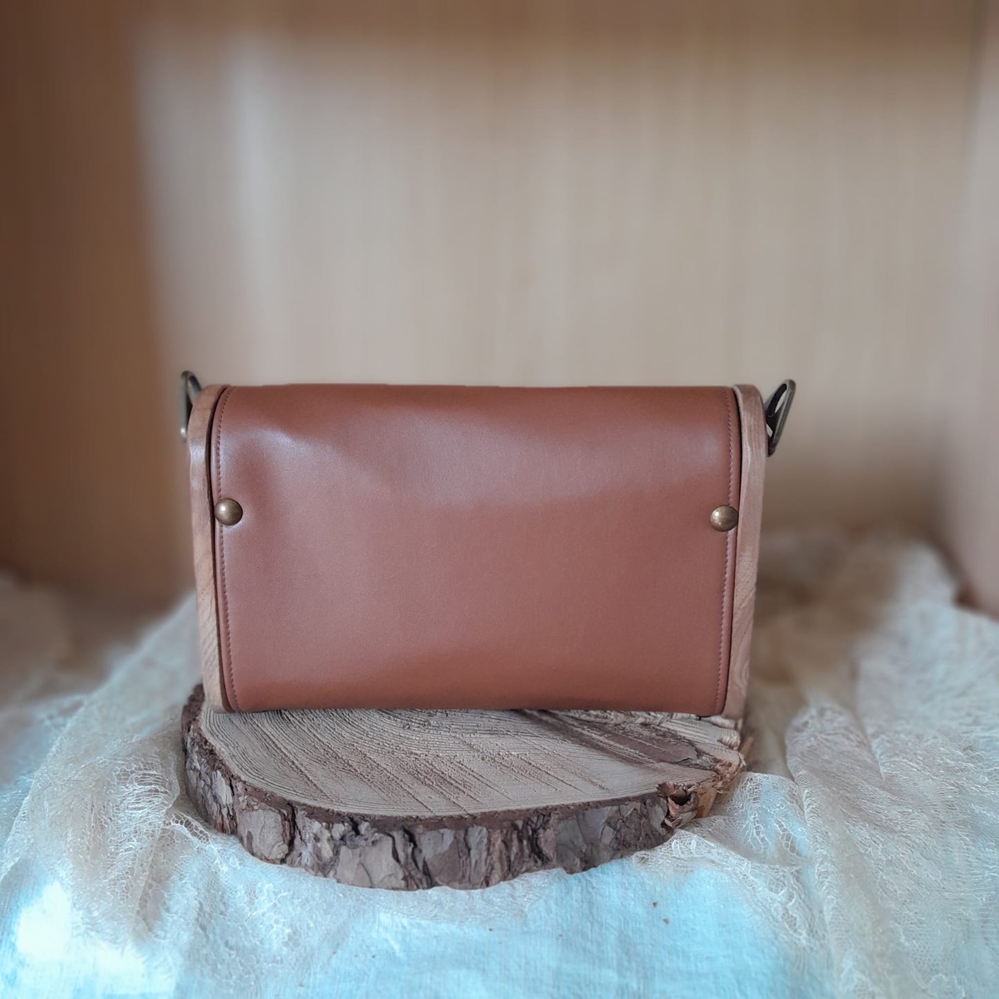 Mini sac caramel bois orme Lichtenberg n°218